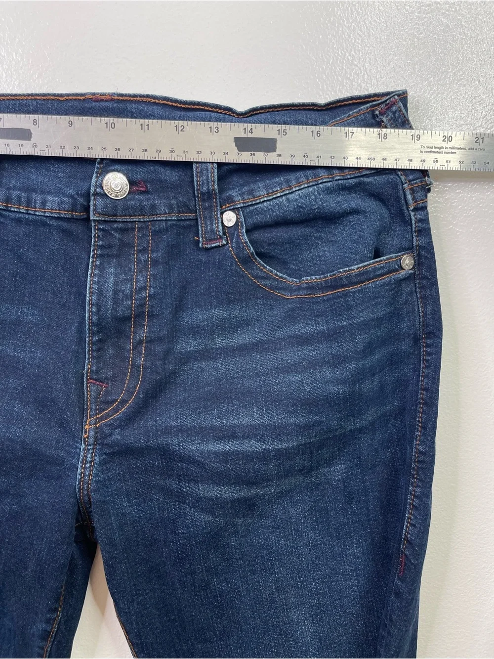 True Religion Geno Slim Fit Dark Wash Stretch Jeans Size 36x34